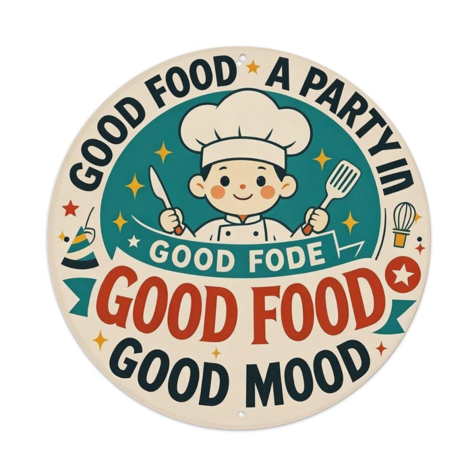 Retro Chef Cooking Metal Tin Sign Plaque
