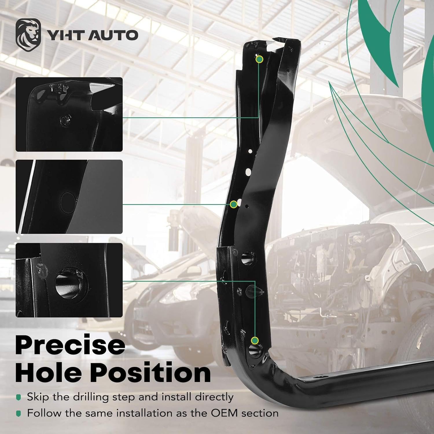 YHTAUTO Lower Radiator Support Fit for Jeep Grand Cherokee 2011-2022 Grand Cherokee WK 2022 & Dodge Durango 2011-2025, Radiator Core Support Assembly Steel