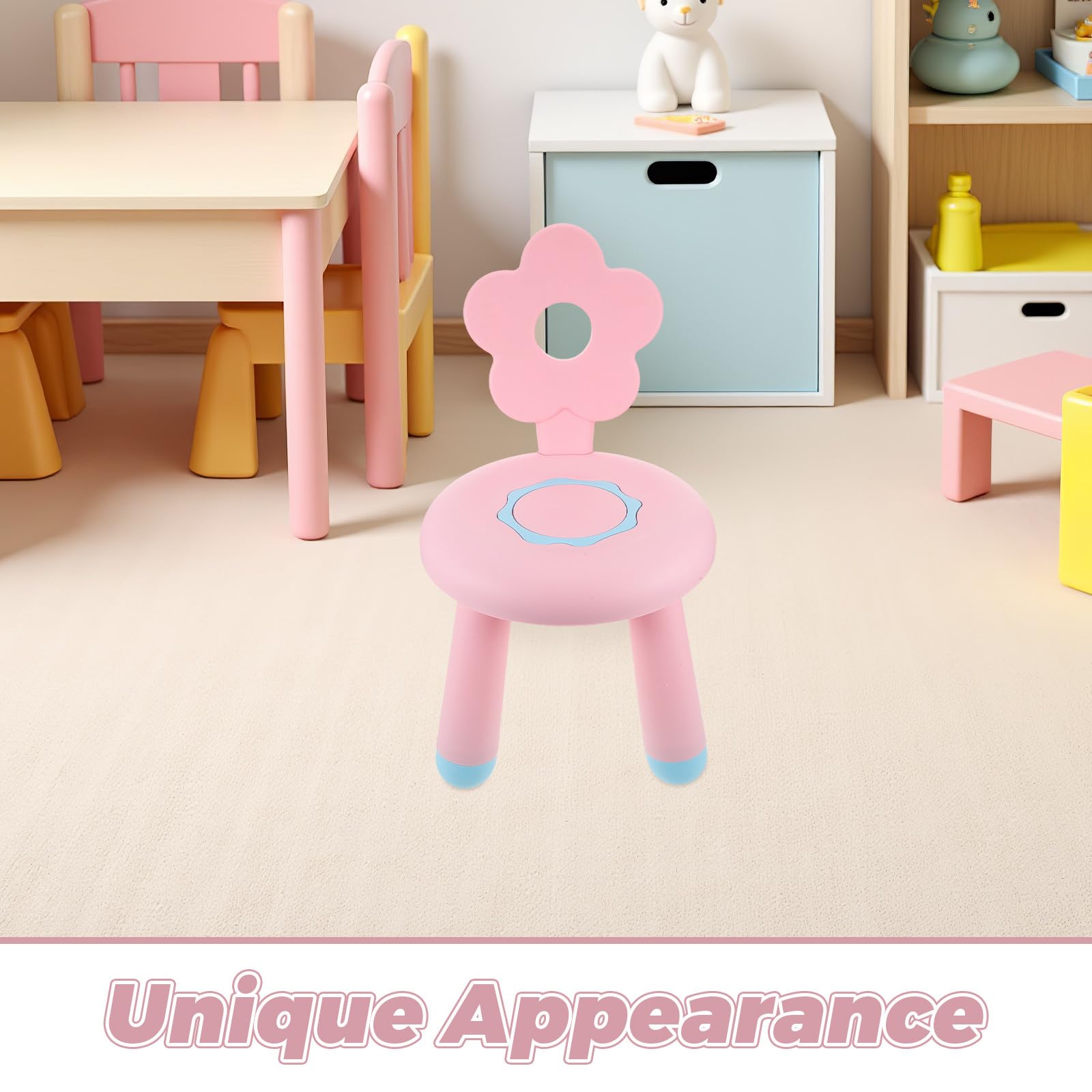 TOYANDONA Sgabello per Ragazzo Ragazza in Plastica Design Proporzionato e Seduta Stabile Adatto per Bagno Cucina o Cameretta Facile da Pulire e Portatile
