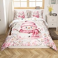 Vista 35 de Juego de funda de edredón con diseño de ciervo de cabaña, tamaño twin, juego de ropa de cama rústica de tablón de madera de árbol de Navidad