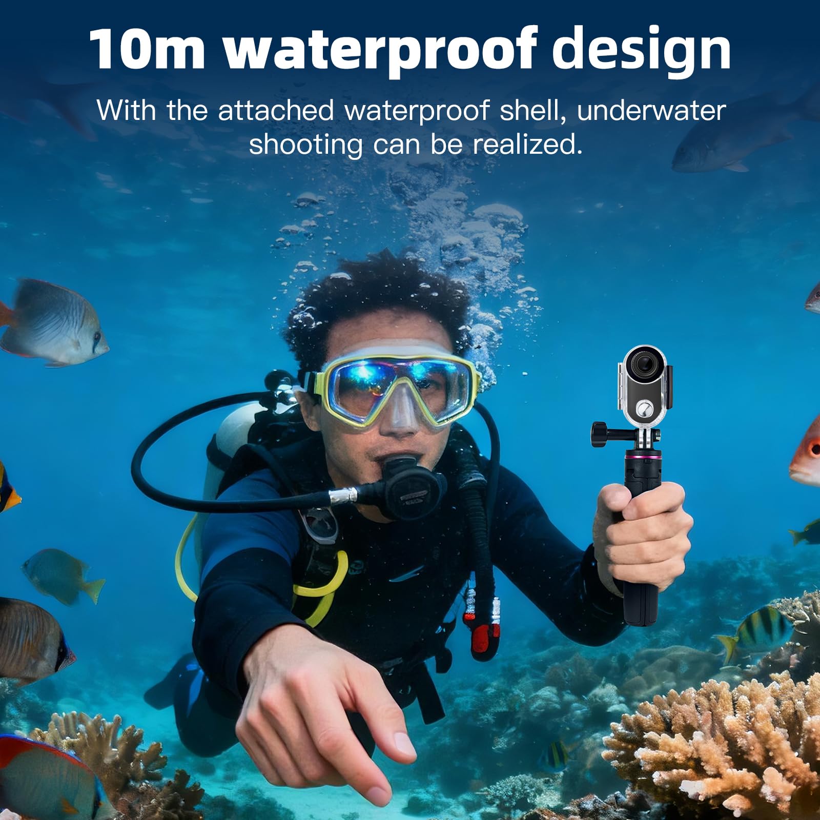 2.7K Camara Moto Tamaño Pulgar Magnética Portátil e Impermeable Body Cam | Con Tarjeta de Memoria y Accesorios, Grabación Audio y Vídeo para Deportes, Viajes, Vlogs y Exterior