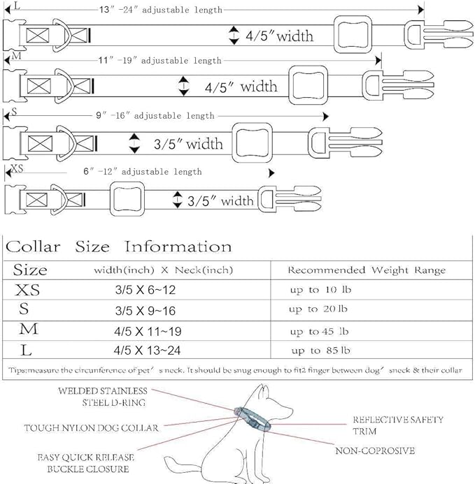 Collar Personalizado Bordado Reflectante para Perro, 4 Tallas miniatura 5