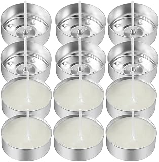 150pcs Aluminum Tea Lights Cups Metal Tea Light Tins with 150pcs Candle Wicks Empty Candle Jars Containers Mold Stocking Stuffer for Lovers