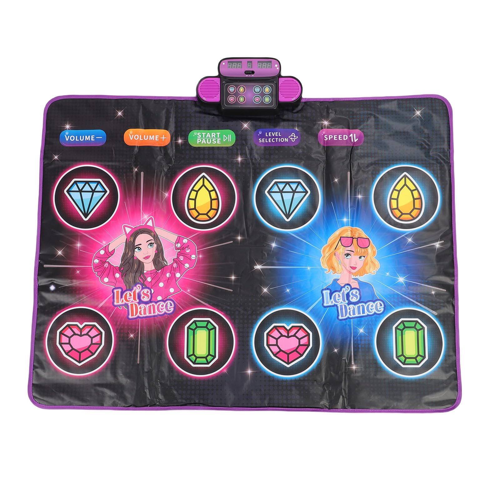 Tappeto da ballo elettronico interattivo e luminoso con modalità doppio giocatore, livelli stimolanti per bambini