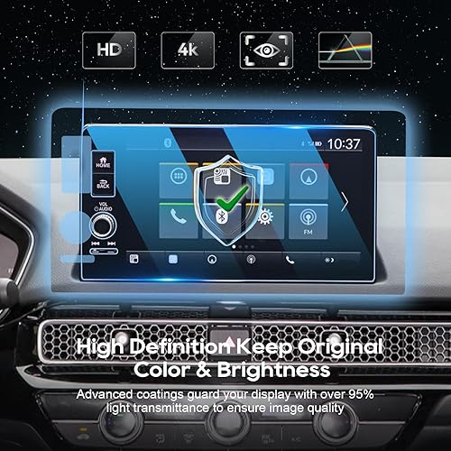 Miniatura 6 de LFOTPP Protector de pantalla de vidrio para H*onda Civic 2022 de 9 pulgadas de navegación de vidrio templado de 9H de dureza 9H para automóvil,
