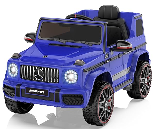 ANPABO Licensed Mercedes-Benz G63 Car for Kids, 12V Ride on Car w/Parent Remote Control, LED Headlights, Music Player/Bluetooth & Horn, Soft Start, Low Battery Prompt, Kids Electric Car, Blue