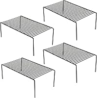 Vista 9 de iPEGTOP Estante organizador grande (15.7 x 9.4 pulgadas) para armario de cocina y congelador, juego de 4 estantes de alambre de metal inoxidables