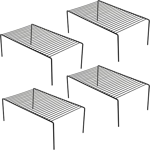 Miniatura 9 de iPEGTOP Estante organizador grande (15.7 x 9.4 pulgadas) para armario de cocina y congelador, juego de 4 estantes de alambre de metal inoxidables