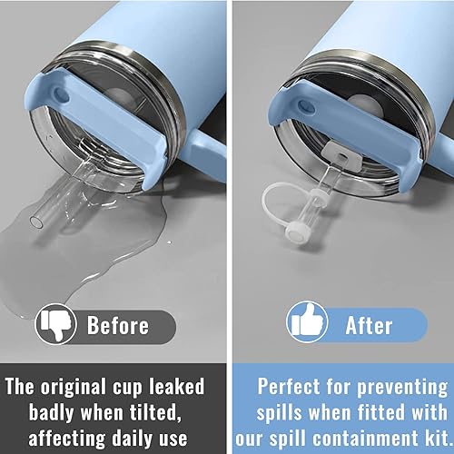Miniatura 3 de Juego de 3 tapones de silicona a prueba de derrames, compatibles con Stanley Cup 1.0 de 40 onzas / 30 onzas, accesorios que incluyen 2 tapas para