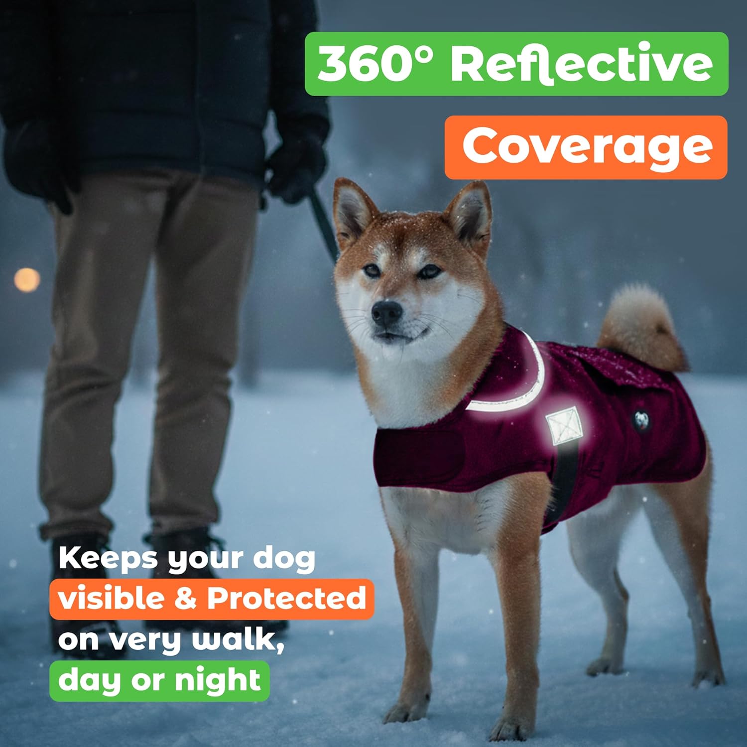 Joyride Harness FrostFlex Dog Winter Jacket - Fleece Lined & Water-Resistant - Snowsuit with Pockets for Treats & Poop Bags - Durable Cold Weather Dog Coat - Pink Berry-XS