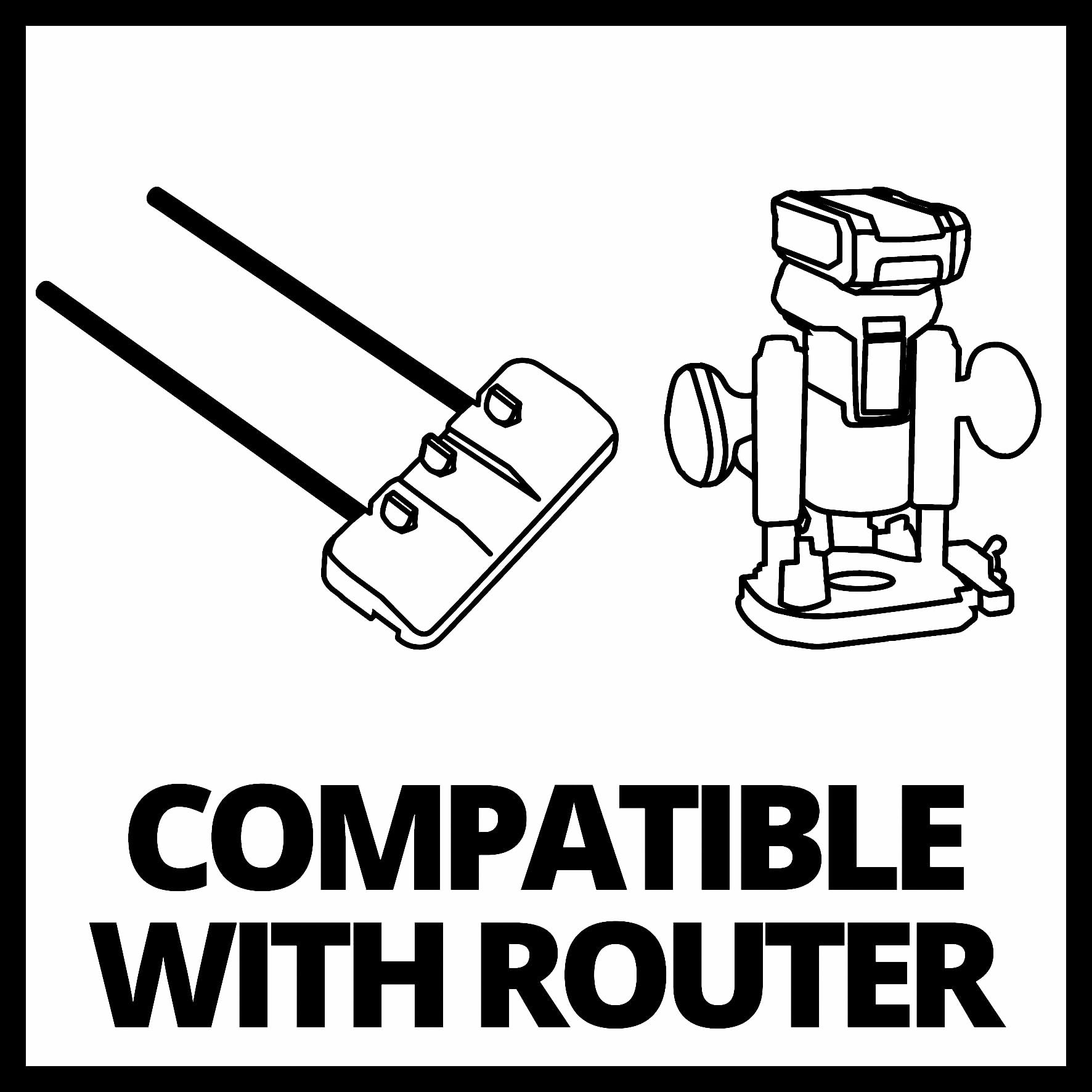 Einhell - Adattatore per binario di guida originale per fresatura (adattatore per fresatura superiore/fresatura dei bordi, compatibile con guide e fresatura di varie marche, con regolazione fine)