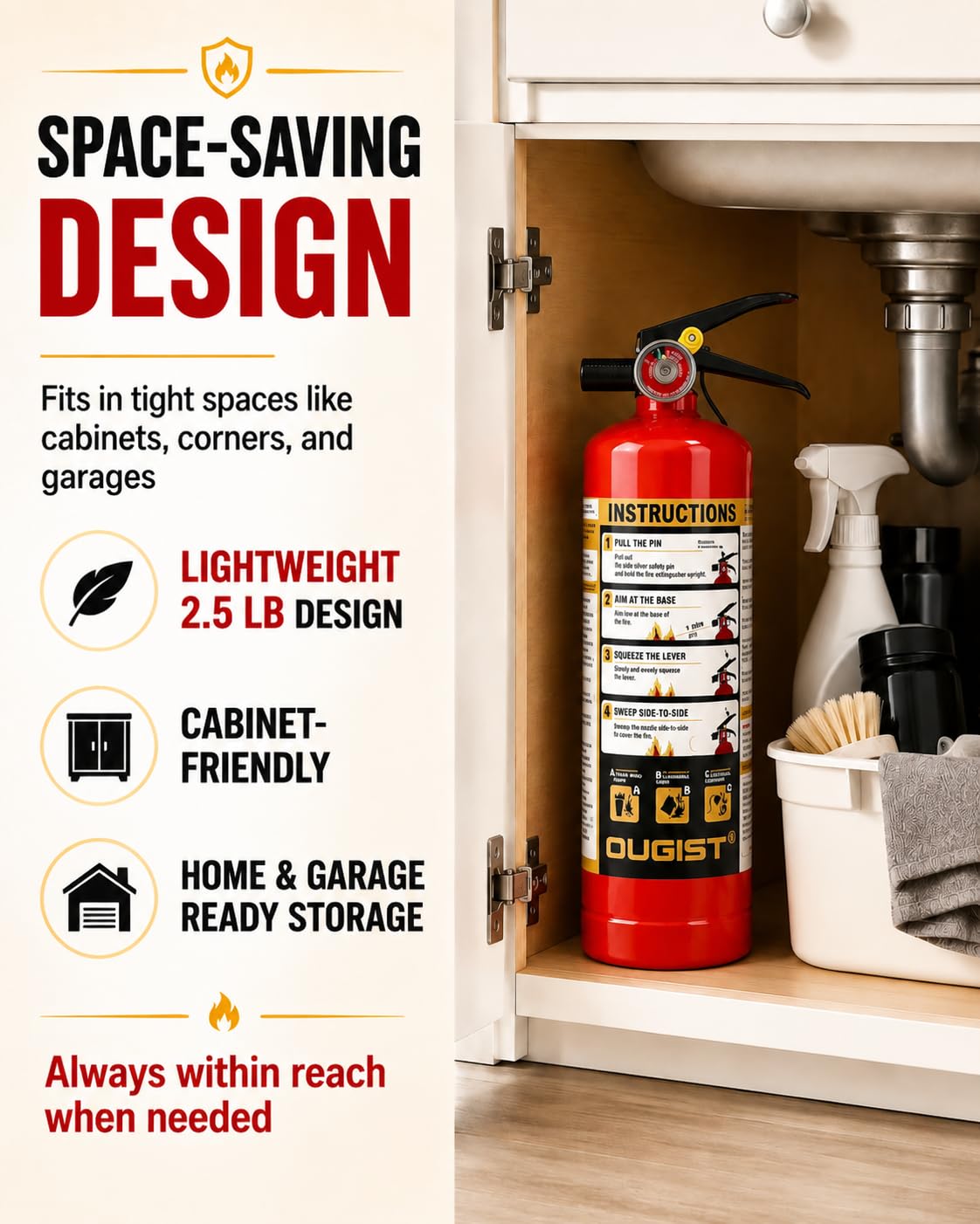 Ougist Home Fire Extinguisher - ABC Dry Chemical -3