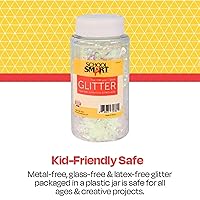 Vista 5 de School Smart Craft Glitter, frasco de 7 onzas, nieve