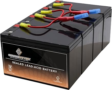 CB CHROMEBATTERY RBC8 48V Battery Pack 4 x 12V 7Ah SLA Batteries with F2 Terminals & Connector APC Smart-UPS Replacement Maintenance-Free Backup Power
