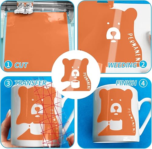 Miniatura 65 de Lya Vinyl - Vinilo permanente negro brillante, rollo adhesivo permanente de 12 pulgadas x 50 pies para máquina de corte, rollo de vinilo para Negro