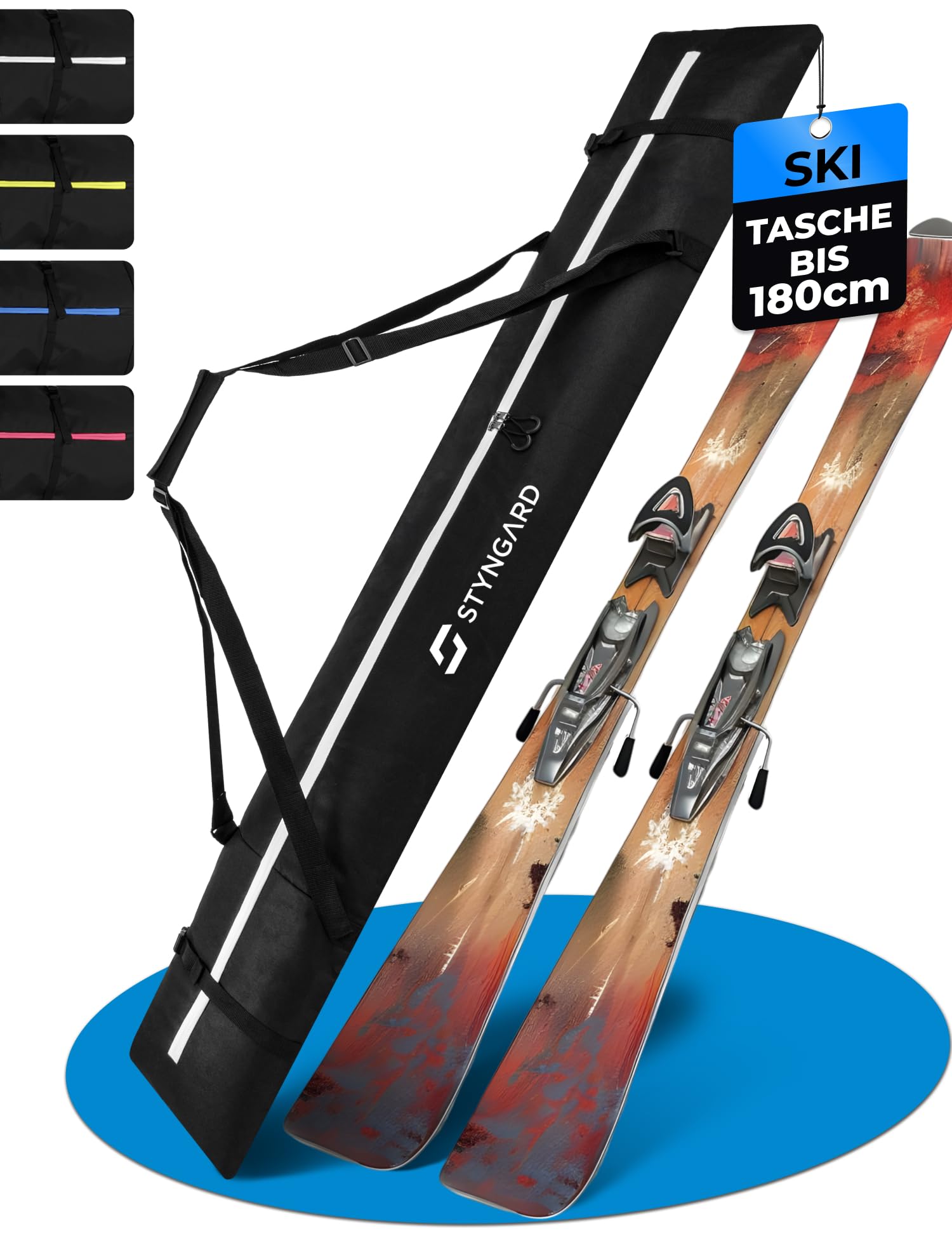 STYNGARD skitasche 180 cm [bis 180 cm] - Skisack 180 cm aus robustem Material - Modell Aspen