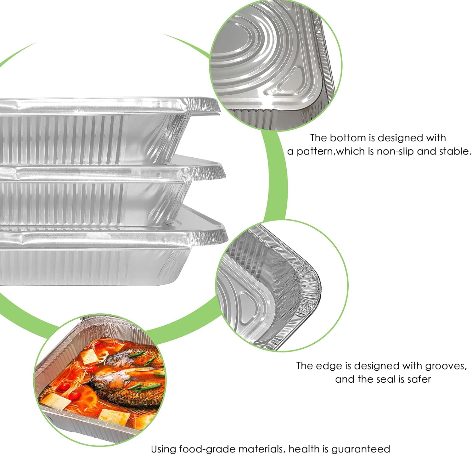 JXXH 9×13 Inches 25 Pack Disposable Aluminum Pans with Lid,Half-Size Deep Aluminum Pans For Grilling,Baking,Heating,Cooking,Food Preparation.: Home & Kitchen