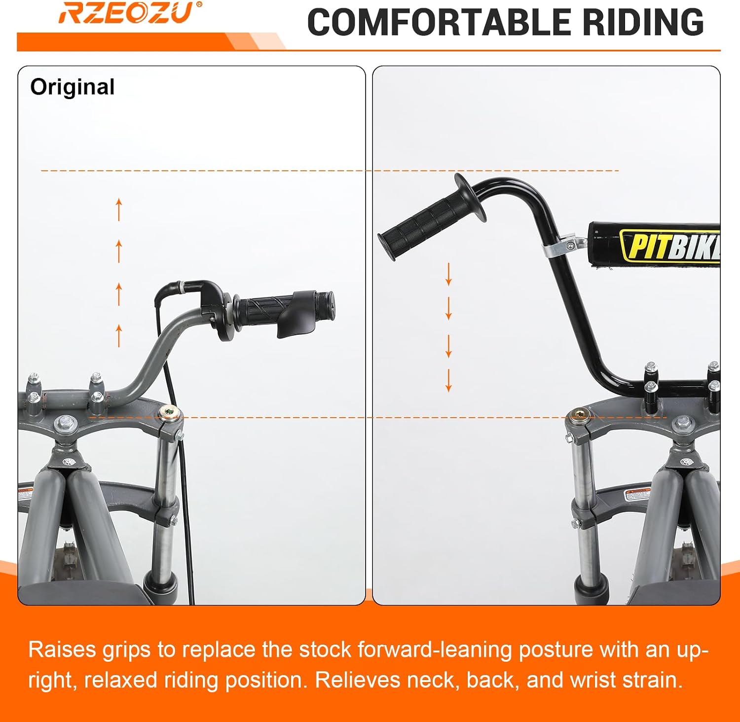 7/8 22mm Mini Bike Handlebars, 12" Ape Hangers Replacement for Coleman CT200U CT200U-EX BT200X Baja Warrior MB200 Axis M200 B200R RB200 Mega Moto 212 100cc 200cc Parts Minibike Throttle Kit