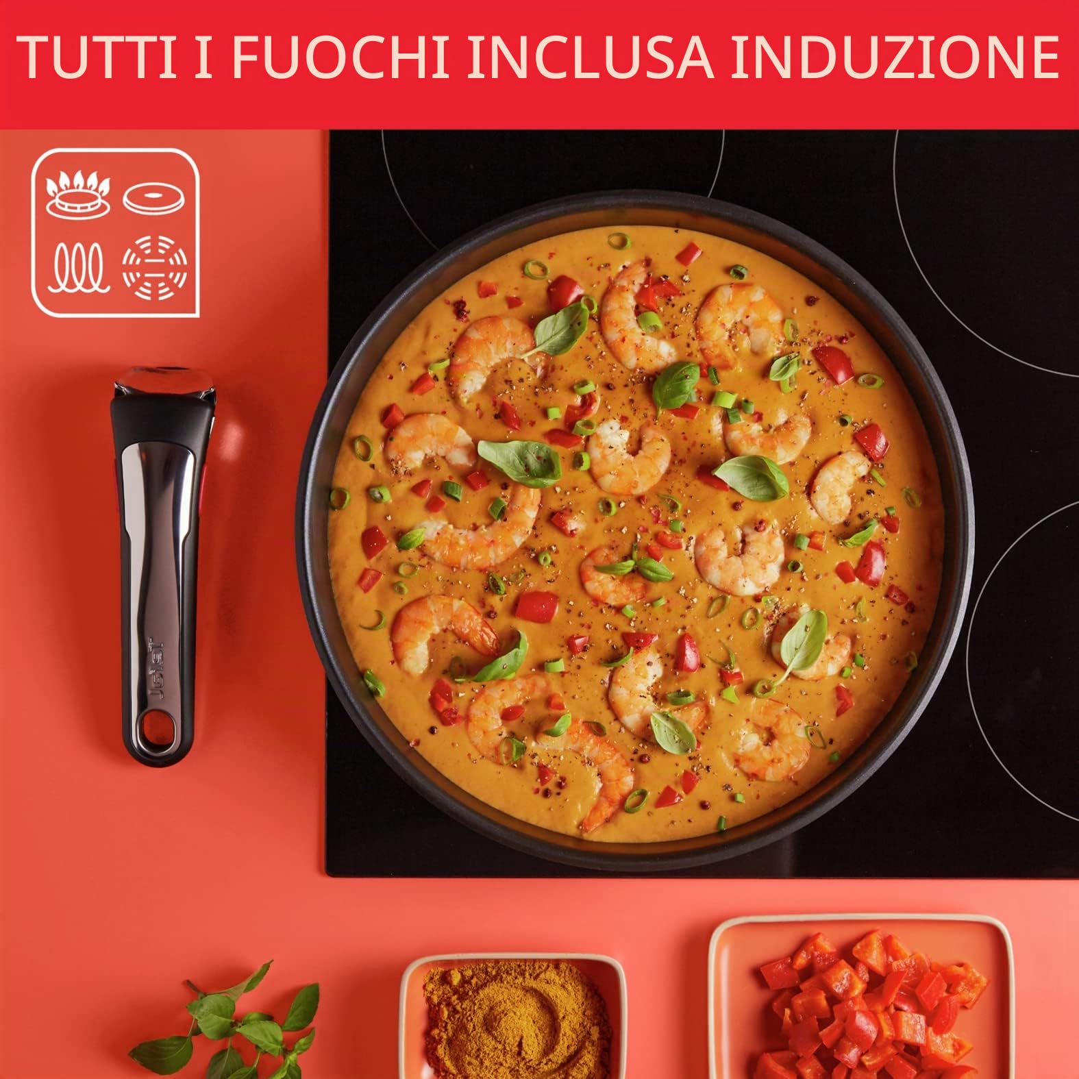 Tefal Ingenio Preference ON L9749532 - Set di pentole e padelle, impilabili, con manico rimovibile, salvaspazio, antiaderenti, a induzione, in acciaio inox, 15 pezzi