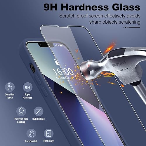 Miniatura 97 de BossKiss Funda compatible con iPhone 14 Pro, silicona mejorada [protección de cámara] [2 protectores de pantalla 9H], forro interior de microfibra