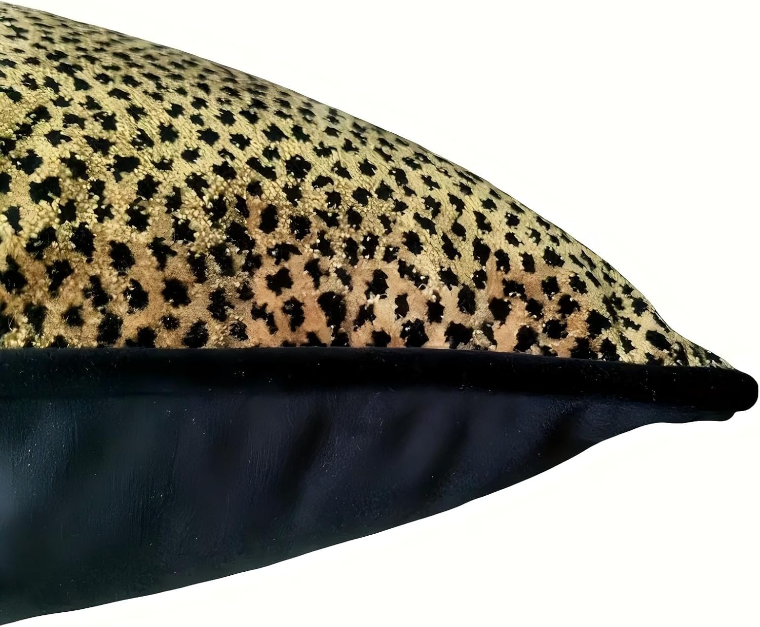 1pc luxury palace royal contemporary pillow cover, Leopard dot black and gold animal pattern single-sided high-precision jacquard velvet cutting process with zipper 18 x 18 inches (no pillow core) - Image 6