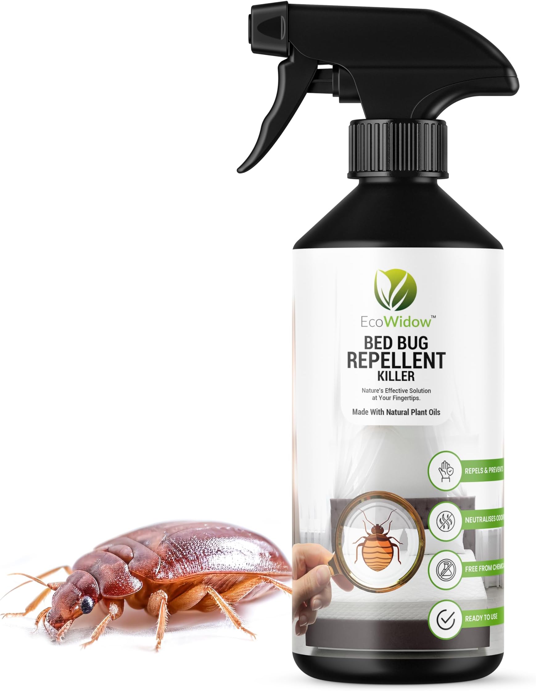 Natural Bed Bug Terminator & Repellent Spray, 500ml – Effective Home & Mattress Treatment, Vegan-Friendly, Eco-Friendly, Formula for Safe Indoor Use