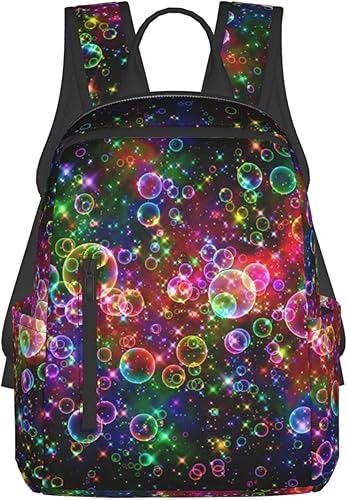 Miniatura 10 de Los libros imprimen la mochila simple y ligera del ocio, la mochila de moda del viaje de los hombres y de las mujeres, Azul aguamarina brillante.,