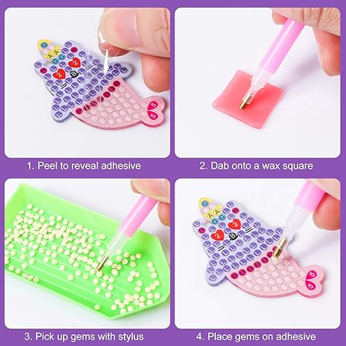 Miniatura 4 de MEIEST Kit de llaveros de pintura artística de diamantes con gemas y manualidades