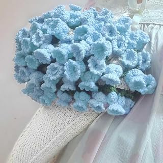 Handgjord Virkad Blomsterbukettfilt Lyxig Romantisk Present Till Mamma Bröllop Födelsedagar Alla Hjärtans Dag-filtmaterialkit(Blue,100cm)