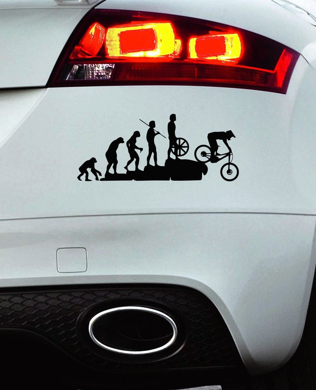 Mountainbike Evolution Vinyl Aufkleber – Dekorativer Sticker Für Fahrrad, Helm & Mehr