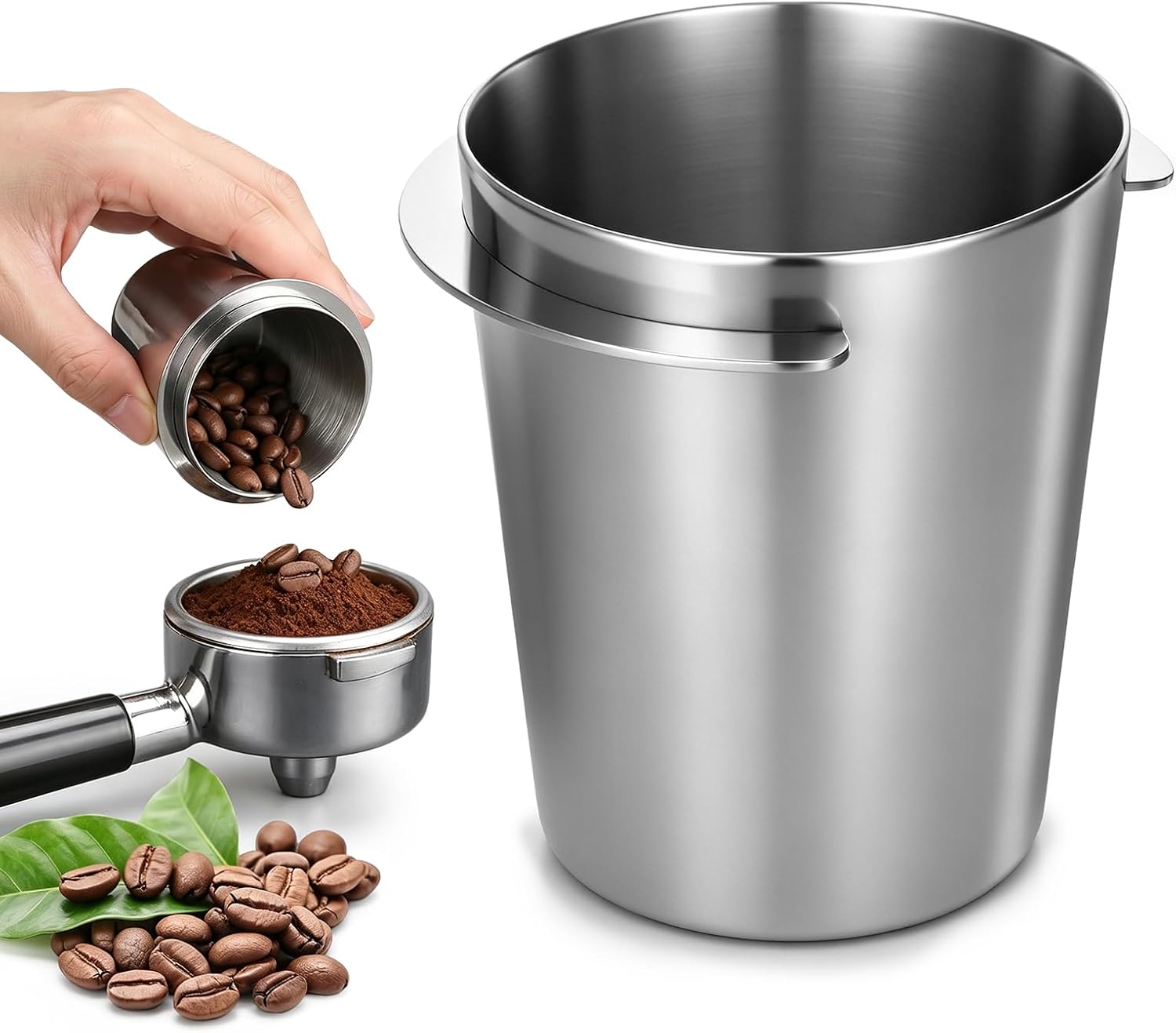 58 mm kubek dozujący do kawy sitko pierścień dozujący 58 mm akcesoria do kawy ze stali nierdzewnej kubek dozujący kubek do espresso akcesoria do ekspresu do espresso