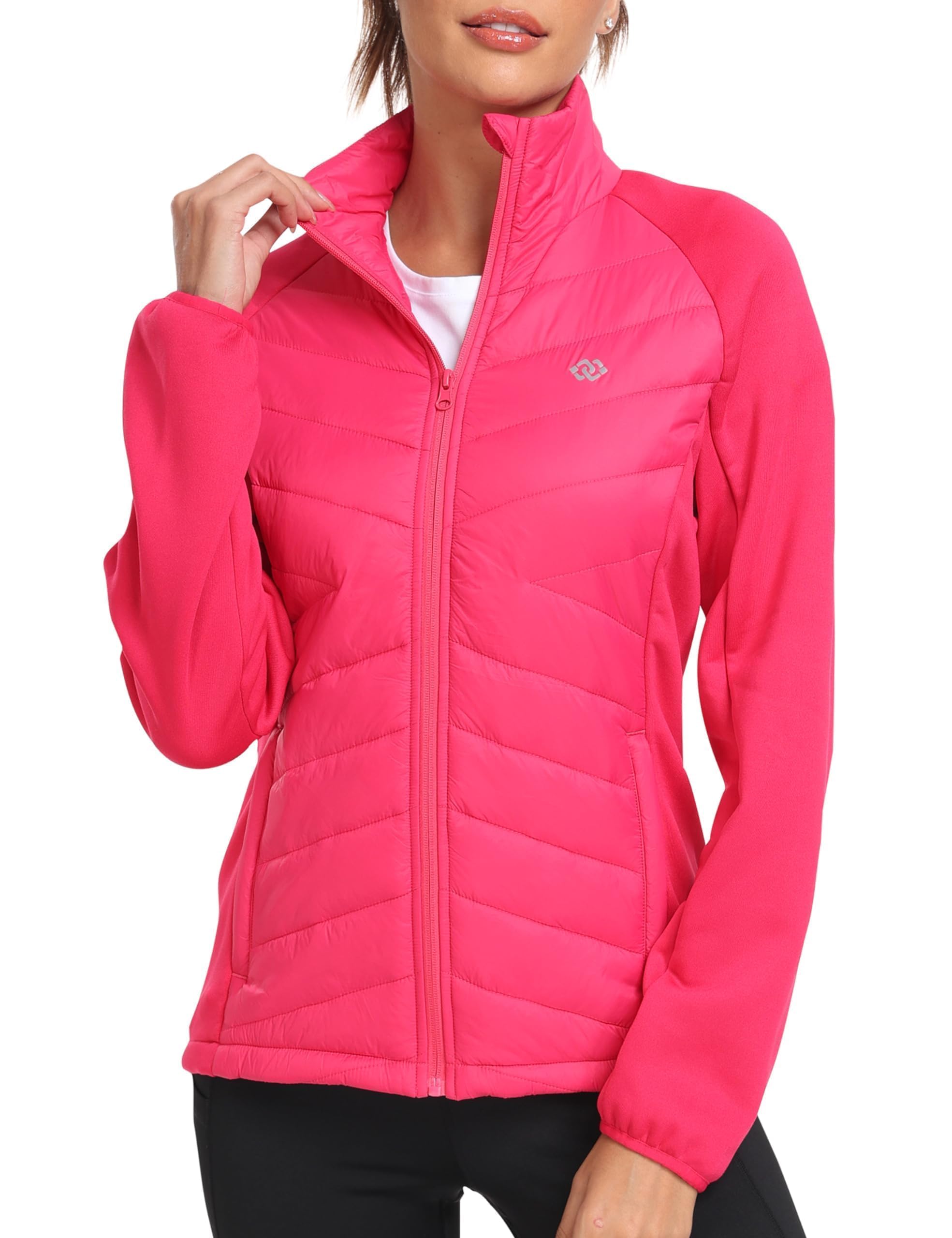 MoFiz Doudoune Femme Legere Veste Matelassée Blouson Veste Polaire Femme Chaude de Sport Randonnée avec Zip