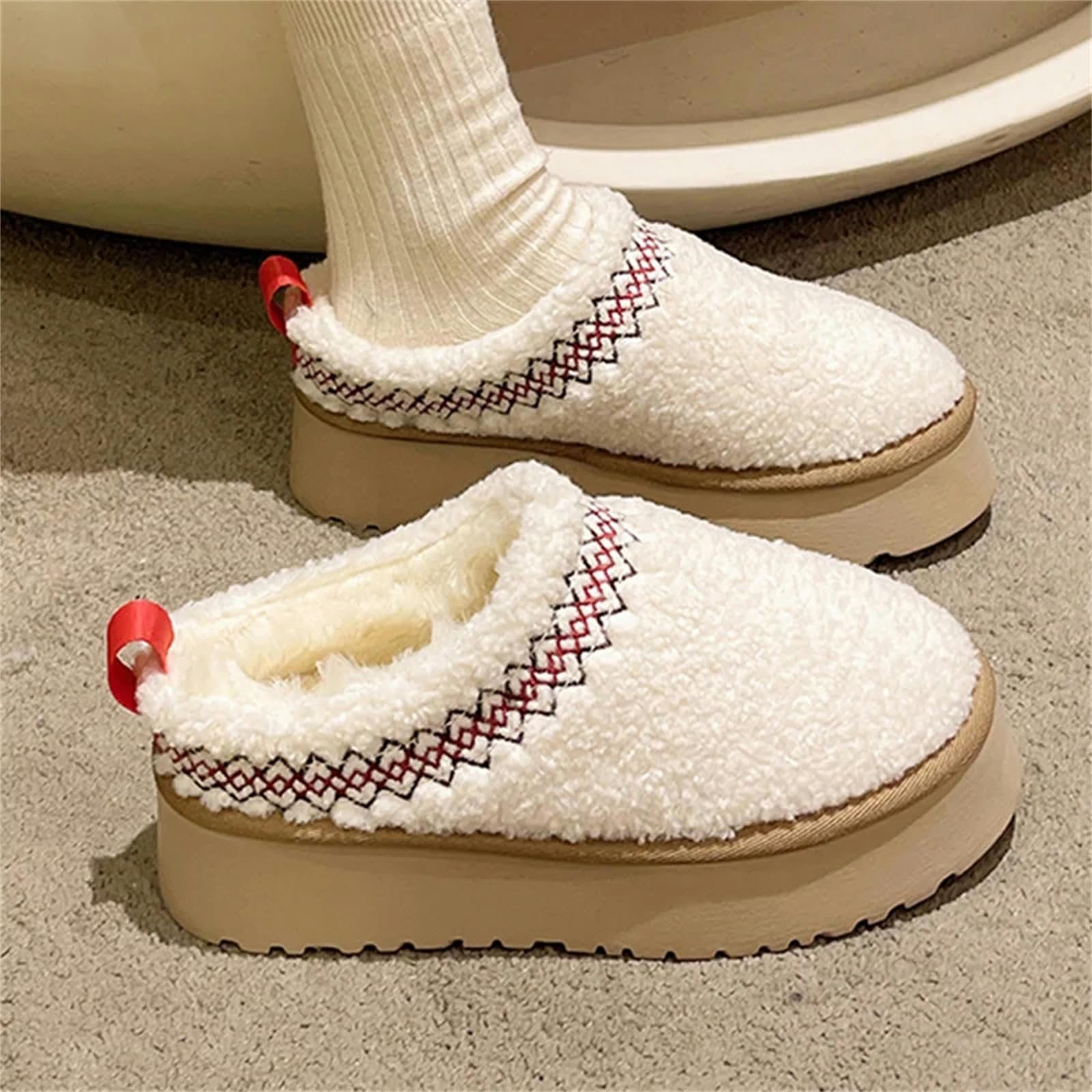 Pantofole Donna Invernali Women Platform Home Cotton Slifor Shoe Casual Shingback Fluffy