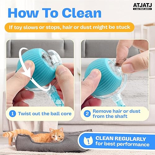 Miniatura 9 de Pelotas interactivas para gatos de interior, juguete inteligente automatizado para gatos con cola de malla elástica, juguete recargable de 3