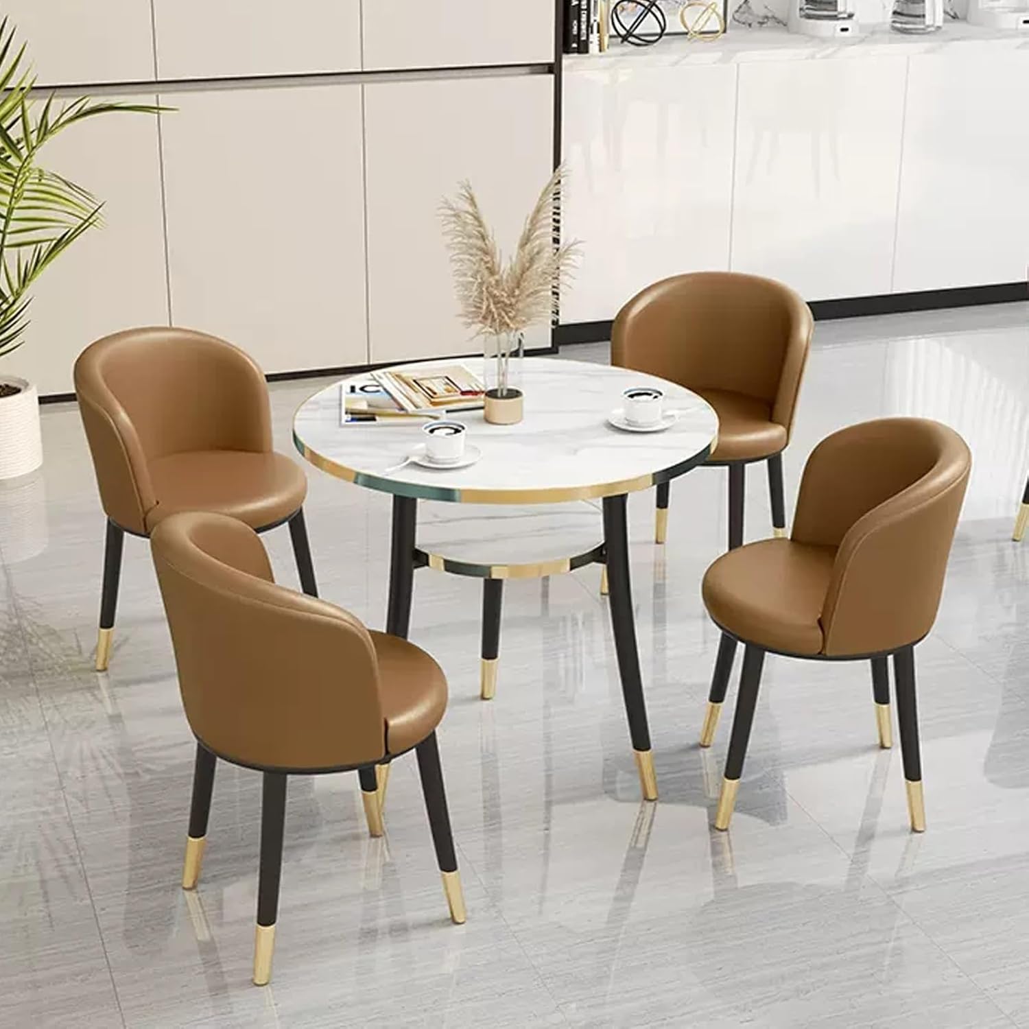 Office Reception Room Club Table, Conference Room Table and Chairs, Negotiation Table and Chair Set, Space-Saving Conference Table, Coffee Kitchen Dining Table Set,Purple
