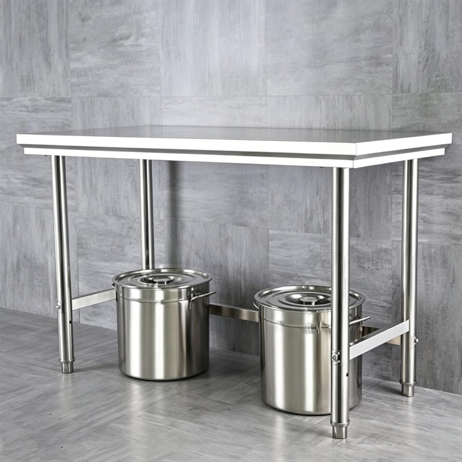 Tavolo da Lavoro Inox, Piano for Cucina Singolo Robusto