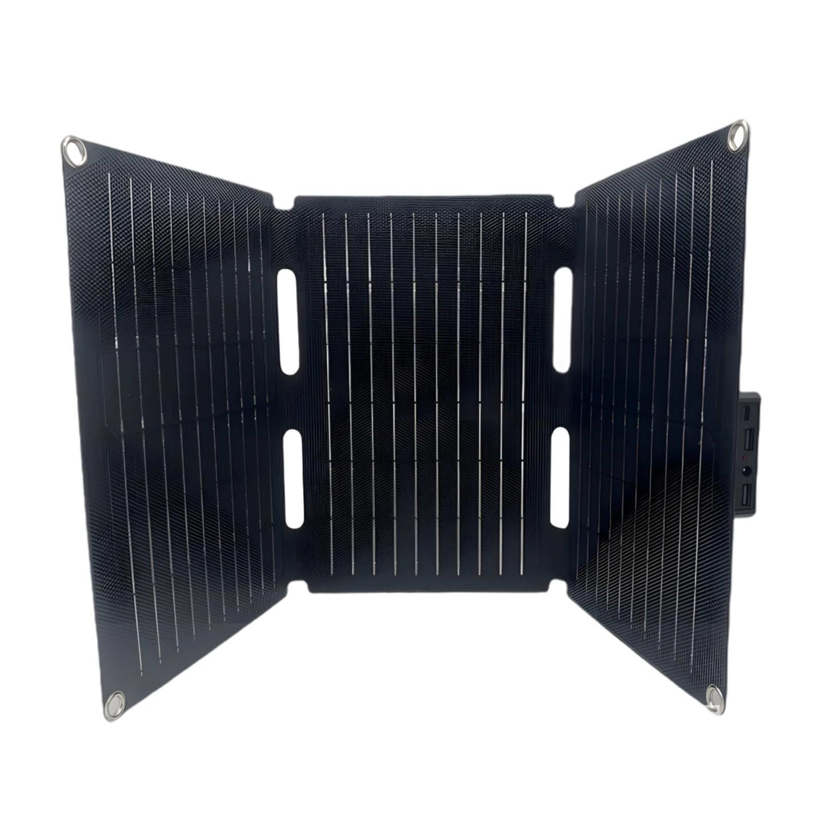 Cargador de panel solar portátil de 30 W, panel solar monocristalino plegable USB C ETFE, 12 V, excelente rendimiento, incluye cargador de coche, clips de cocodrilo y mosquetones, tasa de eficiencia