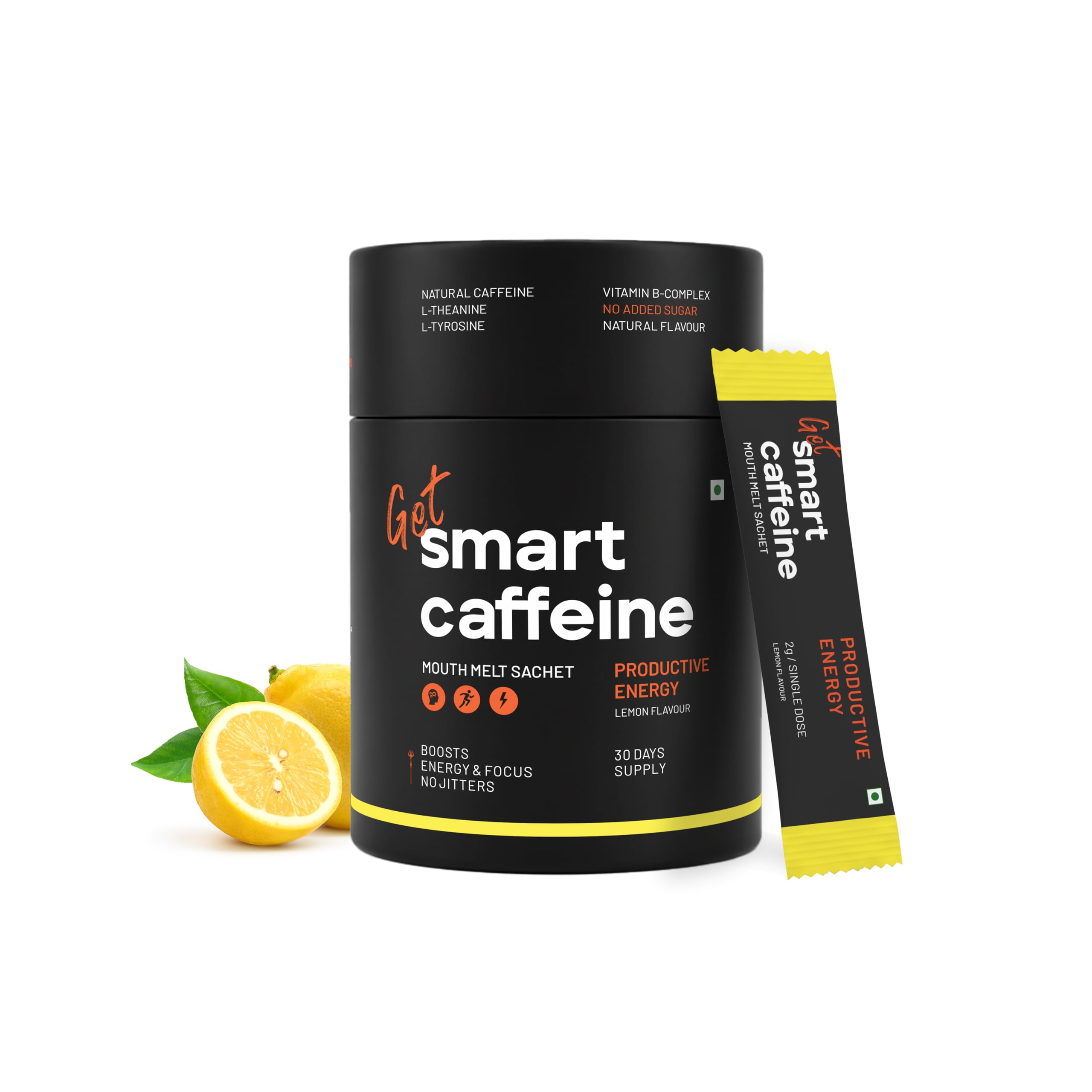Get Smart Caffeine - Natural Energy & Focus Supplement, 80mg Natural Caffeine, L-Theanine, L-Tyrosine, B-Vitamins, Cranberry Flavor — Amazon image 9