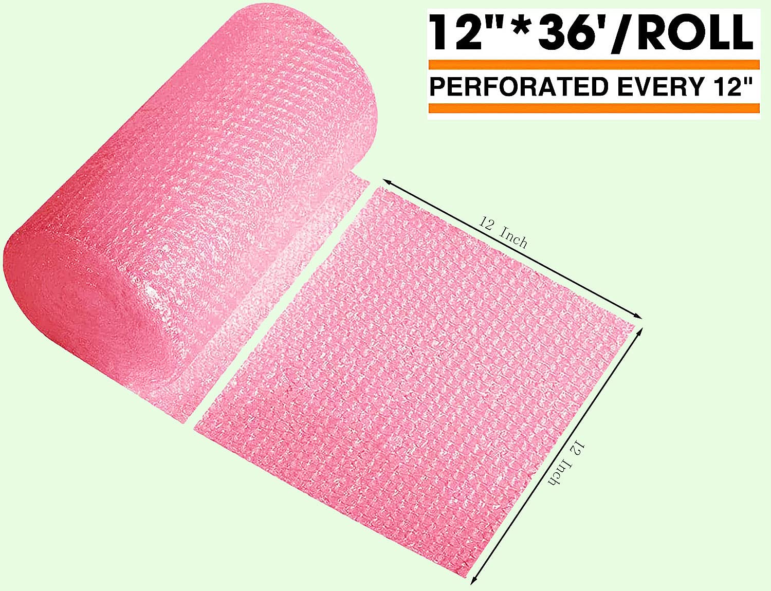 Rolki amortyzujące bąbelki, 2-pak, 30 cm x 182 m, 3/16 cala, folia bąbelkowa, do pakowania, przenoszenia materiałów, dla małych firm (czerwone)