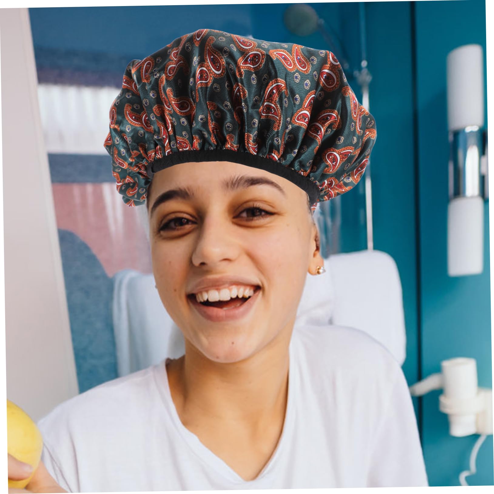 Healeved 3stücke Titel Wasserdichte Duschhaube Für Damen Tragbare Badekappe Mit Elastischem Design Zum Waschen Schlafen Und Friseurbesuch Schützt Das Haar Vor Feuchtigkeit Und Bruch