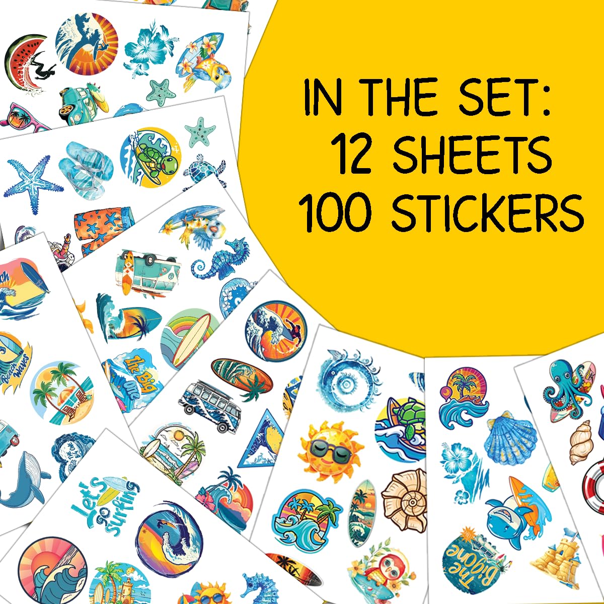 Hawaii Souvenirs 100 Pcs Hawaii Summer Stickers - Waterproof Vinyl ...