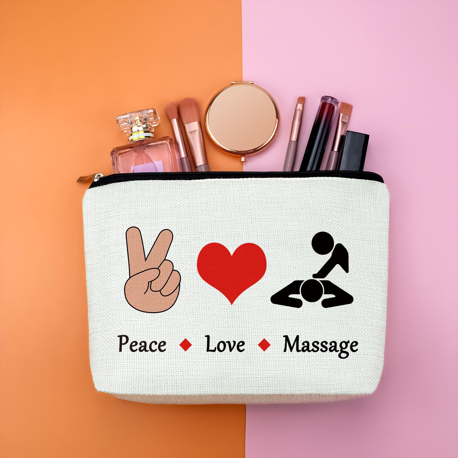 Massage Therapist Appreciation Gift Makeup Bag Thank You Gift for Massage Therapist Cosmetic Bag Graduation Birthday Present for Chiropractor Travel Pouch
