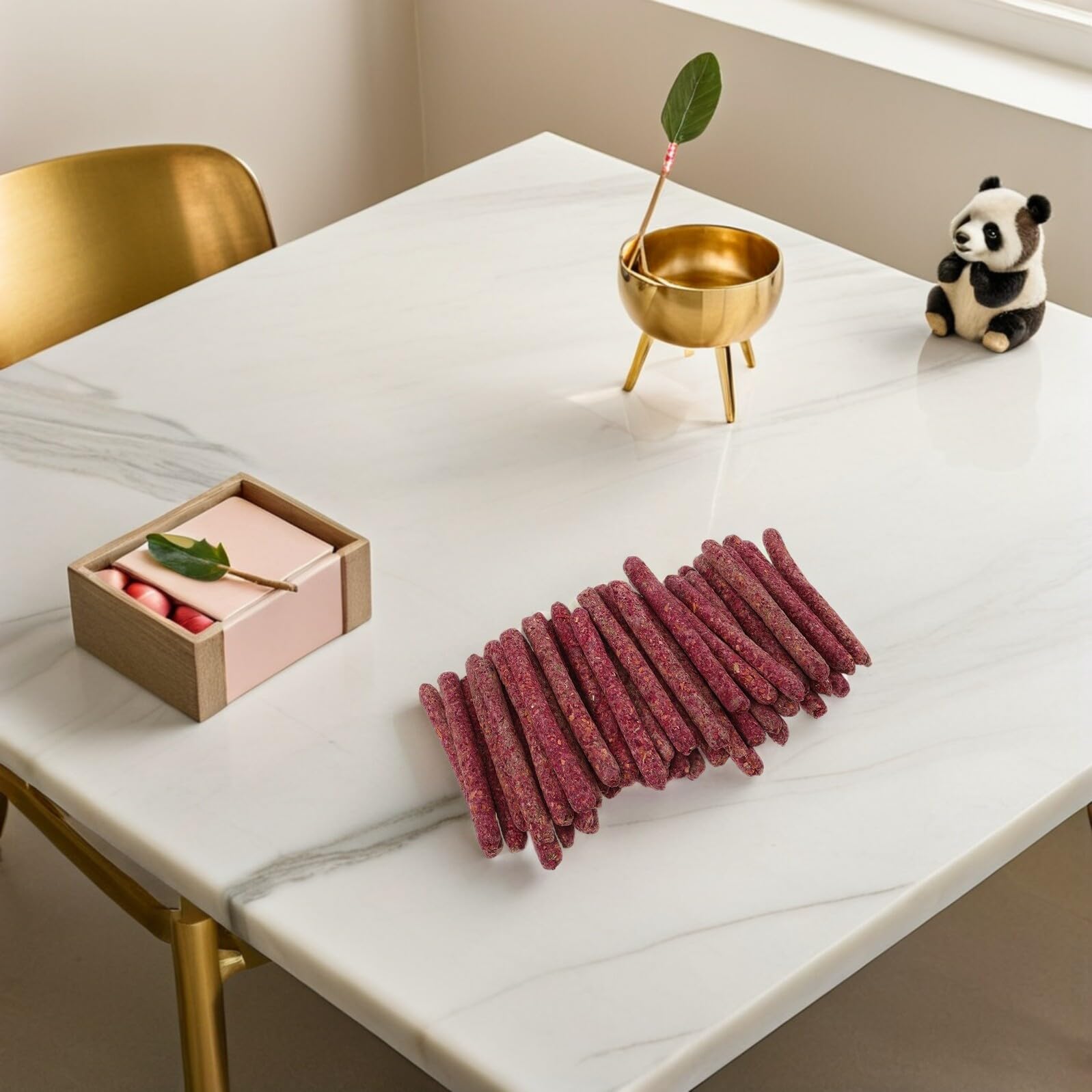 Bâtonnets à Mâcher pour Lapins et Petits Animaux – Friandises Dentition Naturelles en Foin de Luzerne et Pétales de Rose – 500 G – Jouets à Mordiller pour Chinchillas Cobayes et
