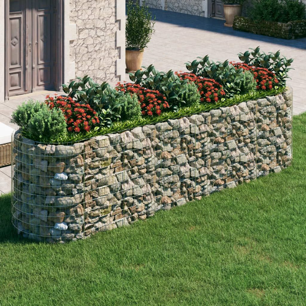 Gabbione con Letto Rialzato in Ferro Zincato 400x100x100 cm per Fioriere da Giardino e Patio, Struttura Stabile in Acciaio Resistente agli Agenti Atmosferici, Ideale