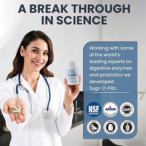 Miniatura 3 de OPTIVIDA Sugr-2-Fibr - Suplemento premium de apoyo de azúcar en la sangre (60 unidades) - Apoya los niveles saludables de azúcar en la sangre* al
