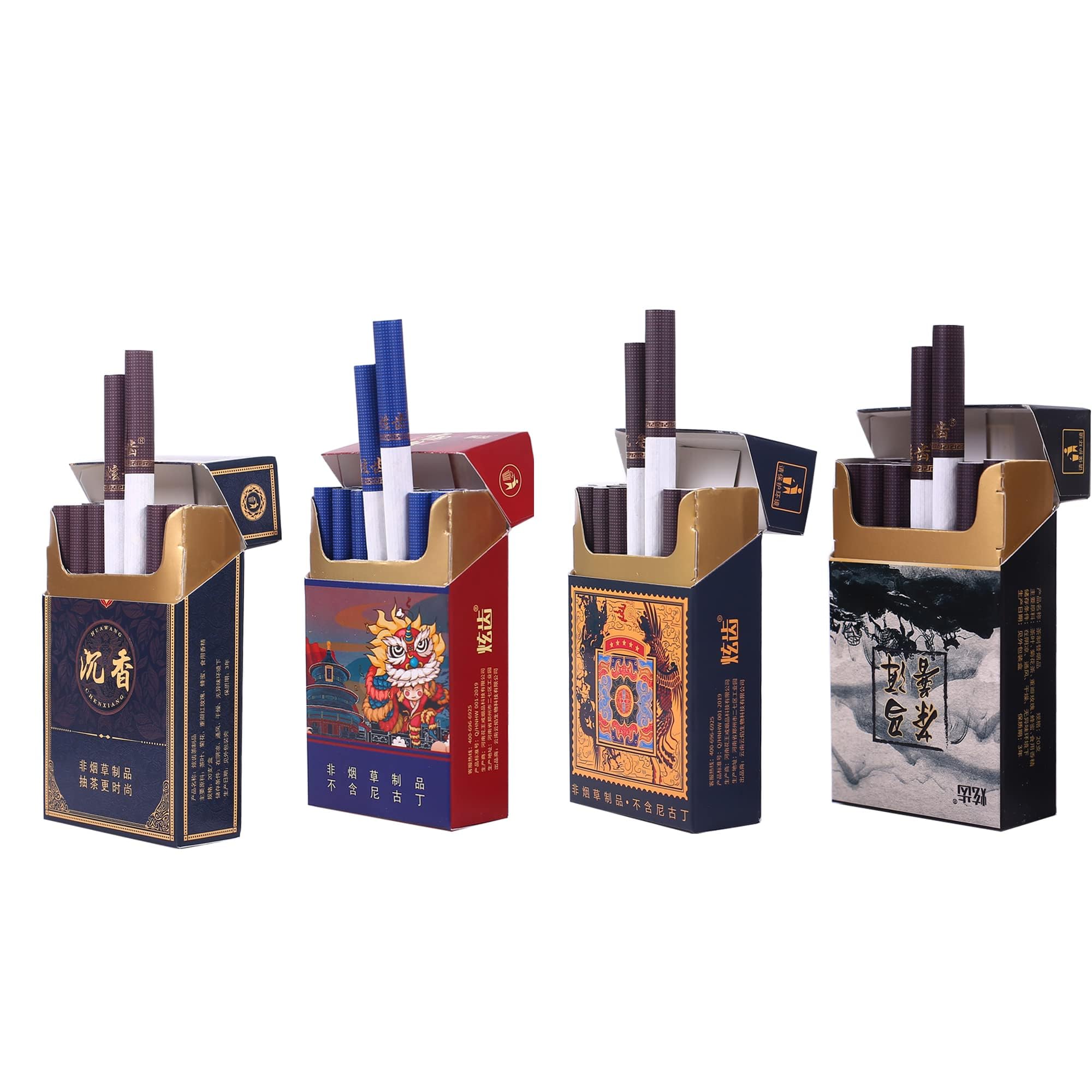 Herbal Cigarettes-Tobacco and Nicotine Free-4 Packs 80 Smokes
