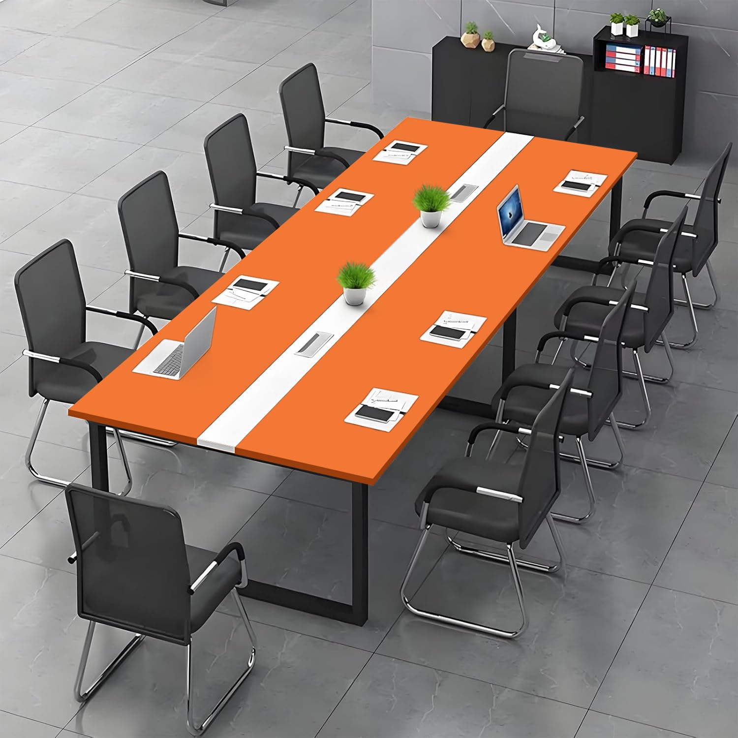 Nowoczesny stół konferencyjny Lar do biura i sali konferencyjnej - regulowane stopy, łatwy montaż, siedzenia 6-20, elegancki design, idealny do współpracy (krzesła nie są dołączone)