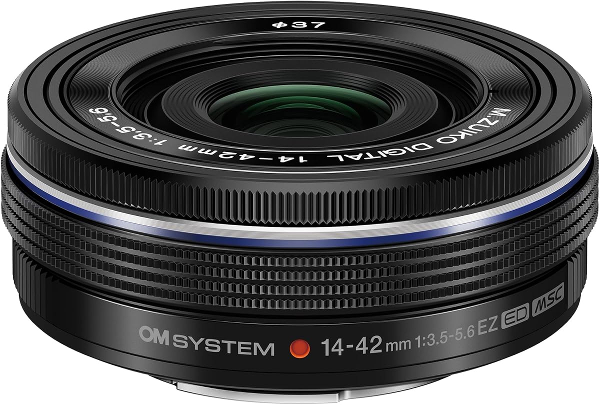 Olympus M.Zuiko Digital 14-42mm F3.5-5.6 EZ Black for Micro Four Thirds System Camera, Compact 3X Zoom Lens | Compact 3X Zoom Lens, Micro Four Thirds Camera