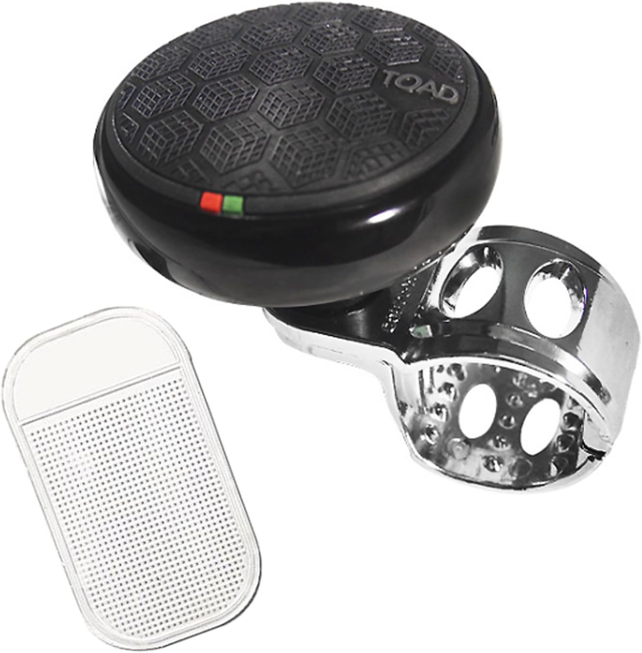 Toad Logo Car Steering Wheel Power Handle Spinner Suicide Accessory Knob/Gift Non-Slip Pad (Toad_Black)