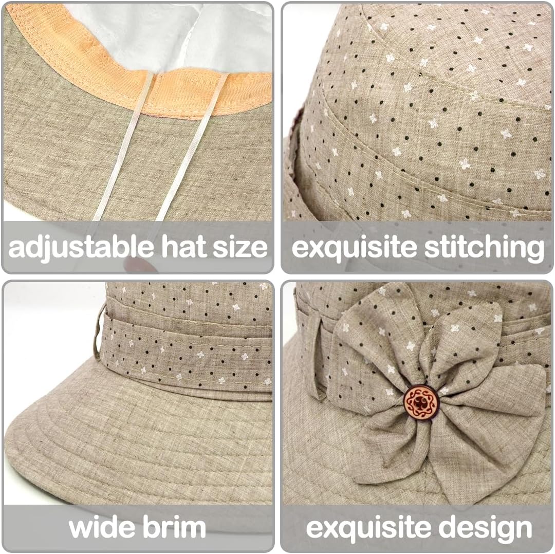 Women Cloche Bucket Hat Vintage Fedora Bowler Hats - Image 4